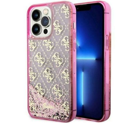 Original   GUESS GUHCP14LLC4PSGP  iPhone 14 Pro (Liquid Glitter 4G Translucent / ružový)