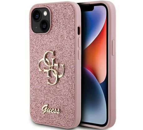 Original   GUESS GUHCP15SHG4SGP  iPhone 15 (Fixed Glitter Big 4G / ružový)