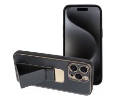 LEATHER Case Kickstand  iPhone 15 Pro Max  cierny