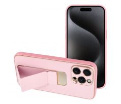 LEATHER Case Kickstand  iPhone 15 Pro Max  ružový