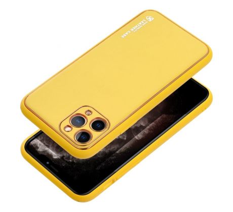 LEATHER Case  iPhone 15 Pro Max žltý