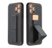 LEATHER Case Kickstand  iPhone 15 Plus  cierny