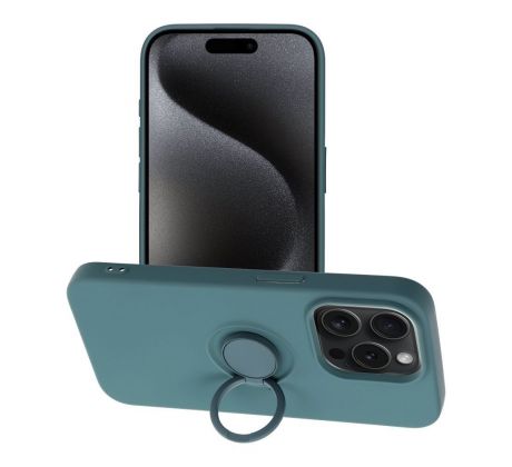 SILICONE RING Case  iPhone 15 Pro zelený