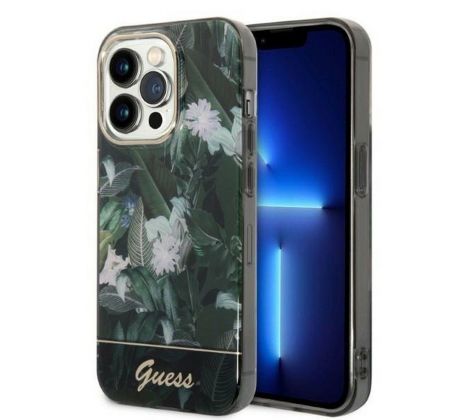 GUESS   iPhone 14 Pro GUHCP14LHGJGHA (jungle collection) zelený