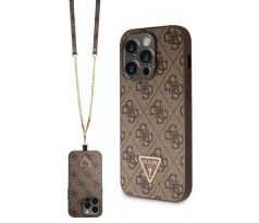 GUESS   iPhone 14 Pro GUHCP14LP4TDSCPW (Crossbody 4G Metal Logo) hnedý