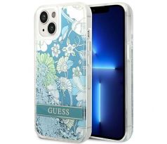 GUESS   iPhone 13 / 14 / 15 GUHCP14SLFLSN (Flower Liquid Glitter) zelený