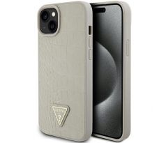 GUESS   iPhone 13 / 14 / 15 GUHCP15SPCRTHCD (Croco Triangle Metal Logo)  zlatý