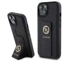 GUESS   iPhone 13 / 14 / 15 GUHCP15SPGSSADK (Grip Stand 4G Saffiano Strass) cierny