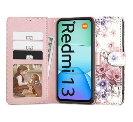 KRYT TECH-PROTECT WALLET XIAOMI REDMI 13 BLOSSOM FLOWER