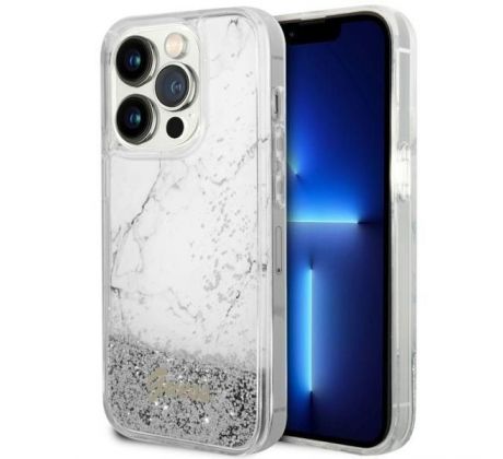 GUESS   iPhone 14 Pro GUHCP14LLCSGSGH (Liquid Glitter Marble) biely