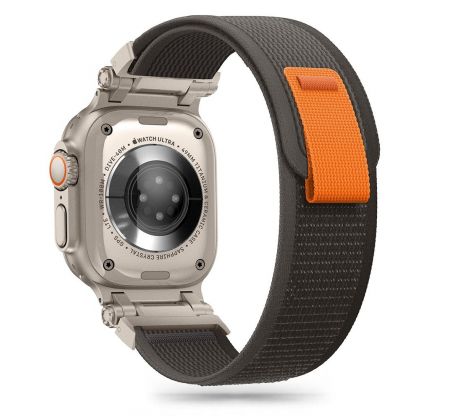 REMIENOK TECH-PROTECT NYLON DELTA APPLE WATCH 4 / 5 / 6 / 7 / 8 / 9 / SE / ULTRA 1 / 2 (42 / 44 / 45 / 49 mm) BLACK/ORANGE