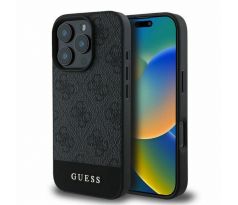 GUESS   iPhone 16 Pro Max GUHCP16XG4GLGR (PC/TPU 4G PU Bottom Stripe) šedý