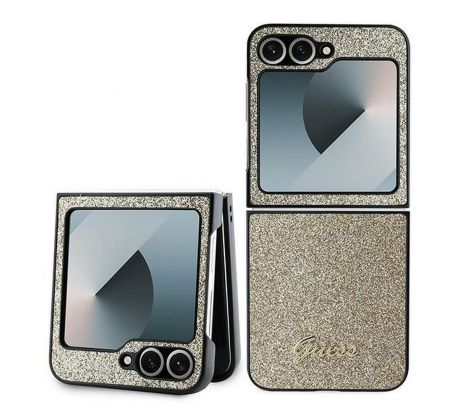 GUESS   Samsung Galaxy Z Flip 6 GUHCZF6HGGSHD (HC PU 4G Glitter Script)  zlatý