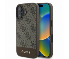 GUESS   iPhone 16 GUHCP16SG4GLBR (PC/TPU 4G PU Bottom Stripe) hnedý