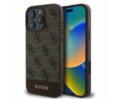 GUESS   iPhone 16 Pro Max GUHCP16XG4GLBR (PC/TPU 4G PU Bottom Stripe) hnedý