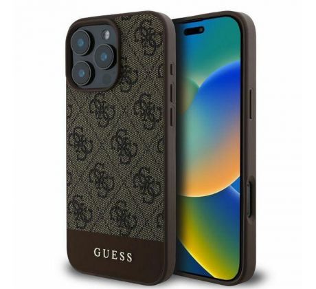 GUESS   iPhone 16 Pro Max GUHCP16XG4GLBR (PC/TPU 4G PU Bottom Stripe) hnedý