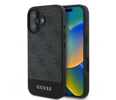 GUESS   iPhone 16 Plus GUHCP16MG4GLGR (PC/TPU 4G PU Bottom Stripe) šedý