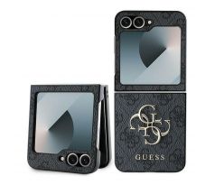 GUESS   Samsung Galaxy Z Flip 6 GUHCZF64GMGGR (PU 4G Kožený kryt Metal Logo) cierny