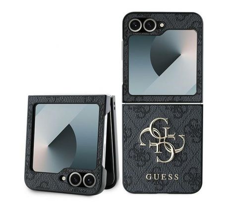 GUESS   Samsung Galaxy Z Flip 6 GUHCZF64GMGGR (PU 4G Kožený kryt Metal Logo) cierny