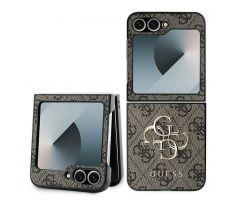 GUESS   Samsung Galaxy Z Flip 6 GUHCZF64GMGBR (PU 4G Kožený kryt Metal Logo) hnedý