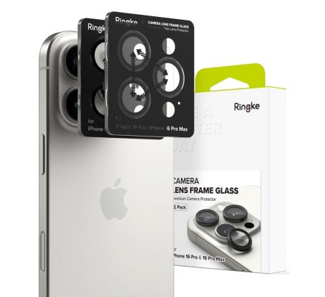 2PACK SET OCHRANNÝCH SKIEL NA KAMERU RINGKE CAMERA FRAME PROTECTOR 2-PACK iPhone 16 Pro / 16 Pro Max BLACK