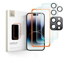 3PACK SET OCHRANNÝCH TVRDENÝCH SKIEL TECH-PROTECT SUPREME SET 3-PACK iPhone 16 Pro CLEAR