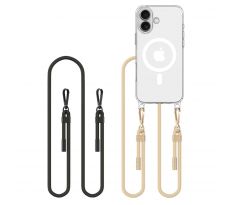 KRYT SO ŠNÚRKOU NA TELEFON/POPRUH NA TELO TECH-PROTECT FLEXAir CHAIN MAGSAFE iPhone 16 BLACK & TAUPE