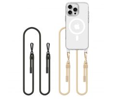 KRYT SO ŠNÚRKOU NA TELEFON/POPRUH NA TELO TECH-PROTECT FLEXAir CHAIN MAGSAFE iPhone 16 Pro BLACK & TAUPE