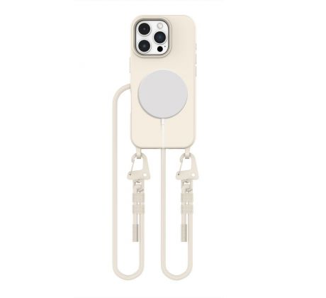 KRYT SO ŠNÚRKOU/POPRUH NA TELO TECH-PROTECT MAGNECKLACE MAGSAFE iPhone 16 Pro LATTE