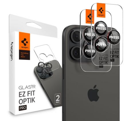 2PACK OCHRANNÝCH SKIEL ZADNEJ KAMERY SPIGEN OPTIK PRO L-SERIES GLAS.TR ”EZ FIT” CAMERA PROTECTOR 2-PACK iPhone 14 Pro / 14 Pro Max / 15 Pro / 15 Pro Max / 16 Pro / 16 Pro Max BLACK