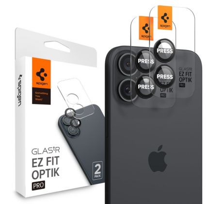 2PACK OCHRANNÝCH SKIEL ZADNEJ KAMERY SPIGEN OPTIK PRO GLAS.TR ”EZ FIT” CAMERA PROTECTOR 2-PACK iPhone 16 / 16 Plus BLACK