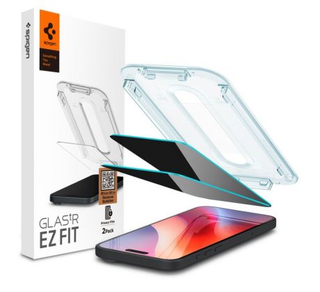 2PACK SET ANTI-SPY OCHRANNÝCH SKIEL SPIGEN GLAS.TR ”EZ FIT” 2-PACK iPhone 16 Pro PRIVACY