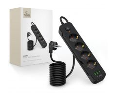 NAPÁJACIA LIŠTA TECH-PROTECT PCL4X3 POWER SOCKET LONG 2 USB & 1 TYPE-C & 4 SOCKET 200CM BLACK