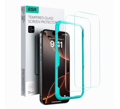 2PACK SET OCHRANNÝCH SKIEL ESR TEMPERED GLASS 2-PACK iPhone 16 Pro CLEAR