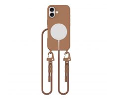 KRYT SO ŠNÚRKOU/POPRUH NA TELO TECH-PROTECT MAGNECKLACE MAGSAFE iPhone 16 CHOCOLATE BROWN