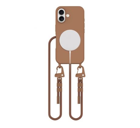 KRYT SO ŠNÚRKOU/POPRUH NA TELO TECH-PROTECT MAGNECKLACE MAGSAFE iPhone 16 CHOCOLATE BROWN