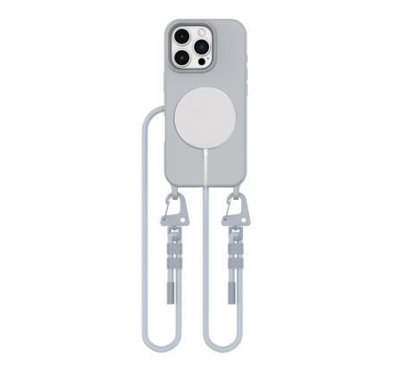 KRYT SO ŠNÚRKOU/POPRUH NA TELO TECH-PROTECT MAGNECKLACE MAGSAFE iPhone 16 Pro CRAYON GREY