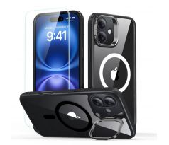 2PACK SET KRYT + OCHRANNÉ SKLO ESR CLASSIC HYBRID KICKSTAND HALOLOCK MAGSAFE & TEMPERED GLASS iPhone 16 CLEAR/BLACK