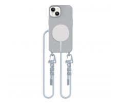 KRYT SO ŠNÚRKOU/POPRUH NA RAMENO/CEZ TELO TECH-PROTECT MAGNECKLACE MAGSAFE iPhone 15 CRAYON GREY