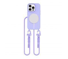 KRYT SO ŠNÚRKOU/POPRUH NA RAMENO/CEZ TELO TECH-PROTECT MAGNECKLACE MAGSAFE iPhone 14 Pro LAVENDER