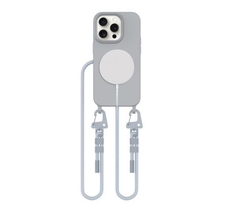 KRYT SO ŠNÚRKOU/POPRUH NA RAMENO/CEZ TELO TECH-PROTECT MAGNECKLACE MAGSAFE iPhone 14 Pro CRAYON GREY