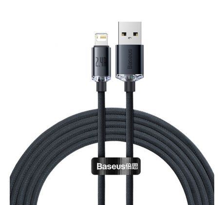 BASEUS cable USB A to Lightning 2,4A Crystal Shine CAJY000101 2 m cierny