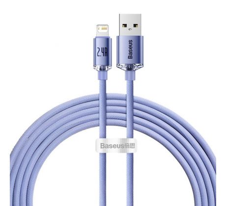 BASEUS cable USB A to Lightning 2,4A Crystal Shine CAJY000005 1,2 m fialový