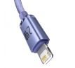 BASEUS cable USB A to Lightning 2,4A Crystal Shine CAJY000005 1,2 m fialový