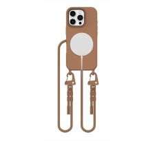 KRYT SO ŠNÚRKOU/POPRUH NA TELO TECH-PROTECT MAGNECKLACE MAGSAFE iPhone 16 Pro CHOCOLATE BROWN