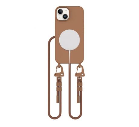 KRYT SO ŠNÚRKOU/POPRUH NA TELO TECH-PROTECT MAGNECKLACE MAGSAFE iPhone 15 CHOCOLATE BROWN