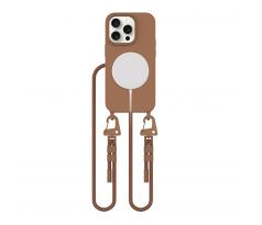 KRYT SO ŠNÚRKOU/POPRUH NA TELO TECH-PROTECT MAGNECKLACE MAGSAFE iPhone 15 Pro CHOCOLATE BROWN