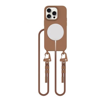 KRYT SO ŠNÚRKOU/POPRUH NA TELO TECH-PROTECT MAGNECKLACE MAGSAFE iPhone 15 Pro CHOCOLATE BROWN