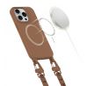 KRYT SO ŠNÚRKOU/POPRUH NA TELO TECH-PROTECT MAGNECKLACE MAGSAFE iPhone 15 Pro CHOCOLATE BROWN