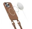 KRYT SO ŠNÚRKOU/POPRUH NA TELO TECH-PROTECT MAGNECKLACE MAGSAFE iPhone 16 Pro Max CHOCOLATE BROWN